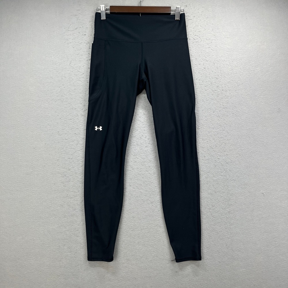 Under Armour Leggings Womens Medium Black Compression HeatGear Active Athleisure